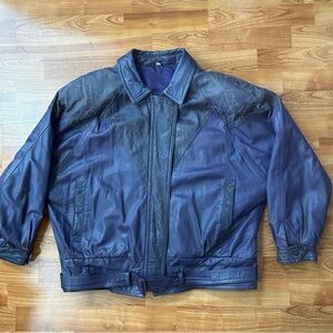 Vintage 80s purple leather jacket